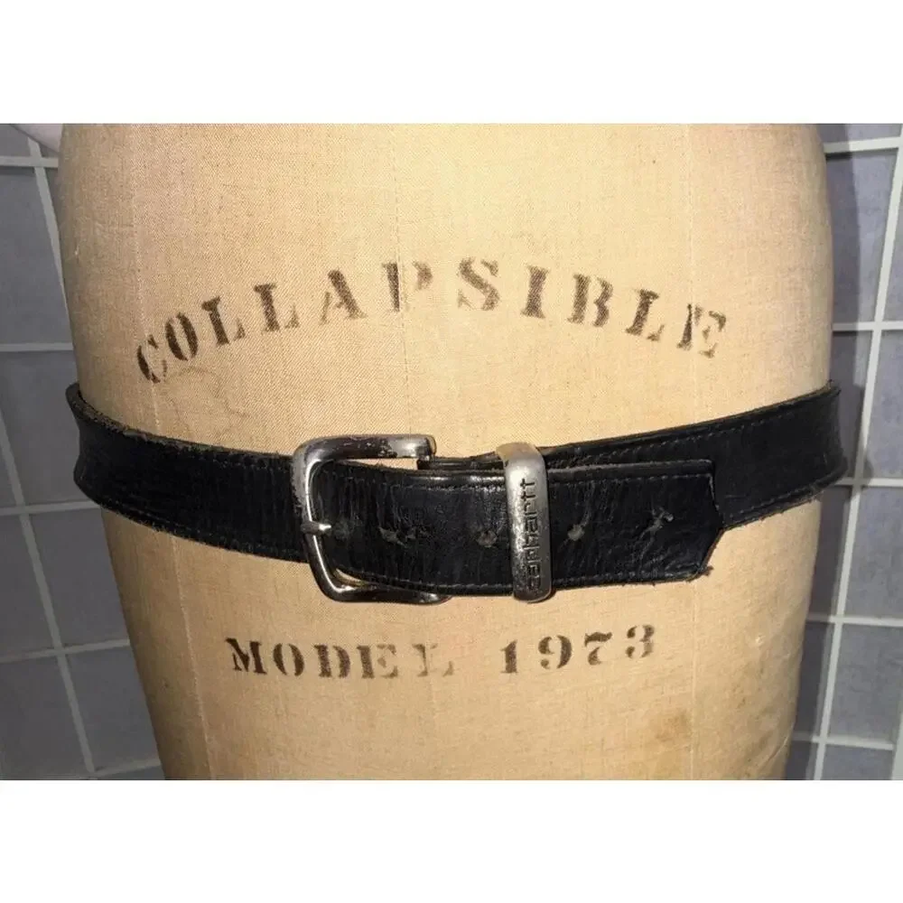 Carhartt Authentic Rancher Farmer Worn Equestrian Black Leather Workwear Belt 44